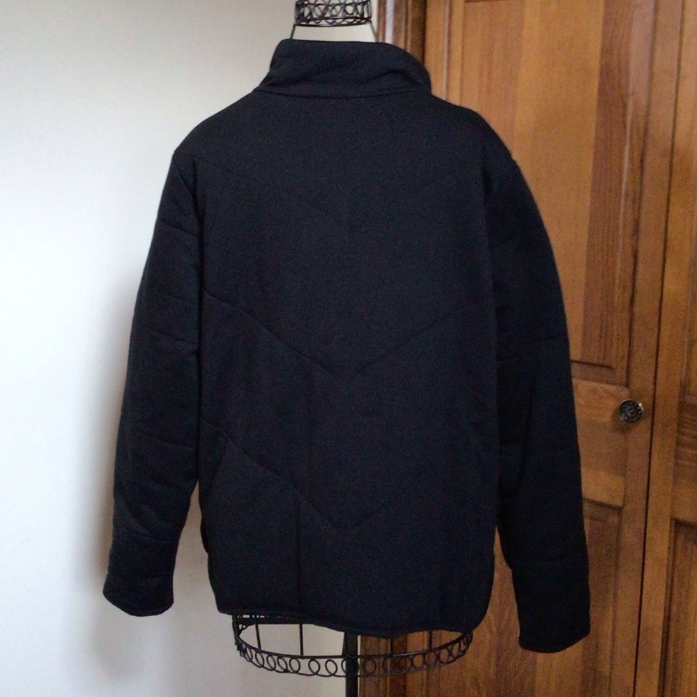 Three Dots Cozy Midweight Insulated Quilted High Low Hem Zip Jacket, Medium - Picture 8 of 11